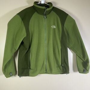 North Face Men’s Medium 2 Tone Green Fleece  1/4 Zip Jacket
